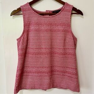 Banana Republic| Red Jacquard Knit Sleeveless Blouse w/Back Buttons Sz XS